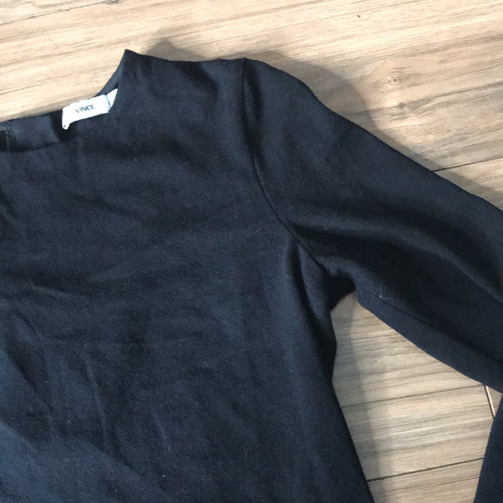 Vince black long fitted dress 3/4 sleeves size XS - Picture 5 of 14